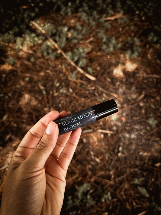Black Moon Bloom Perfume Roller — Plum, Tonka & Oud Scent | 10ml Roll-On image 0