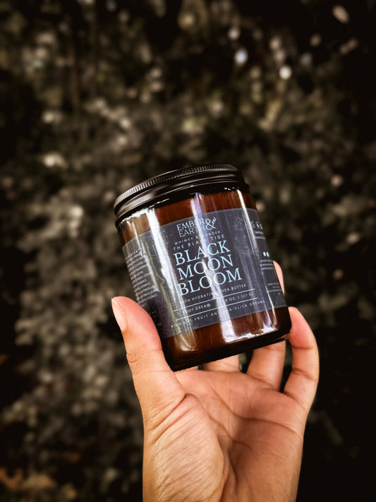 Black Moon Bloom Body Cream | Plum, Tonka & Oud Scent | 8 oz & 4 oz Jars image 1