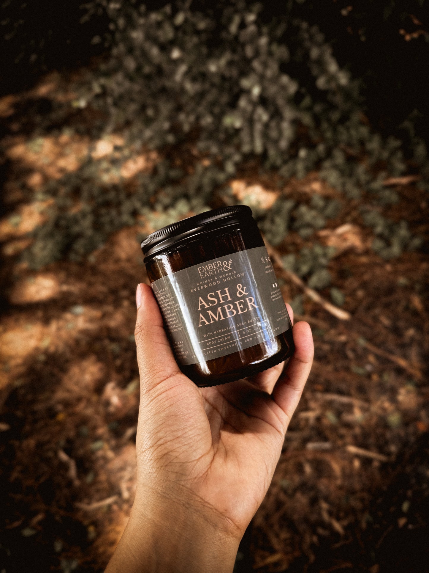 Ash & Amber Body Cream — Toasted Marshmallow, Honey & Amber Scent | 8 oz & 4 oz  image 1