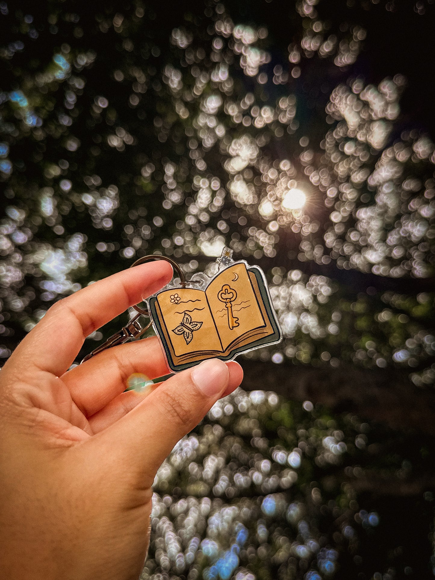 Enchanted Book Keychain — Brass Story Charm for Book Lovers  image 1
